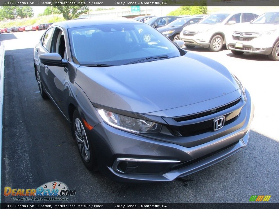 2019 Honda Civic LX Sedan Modern Steel Metallic / Black Photo #7