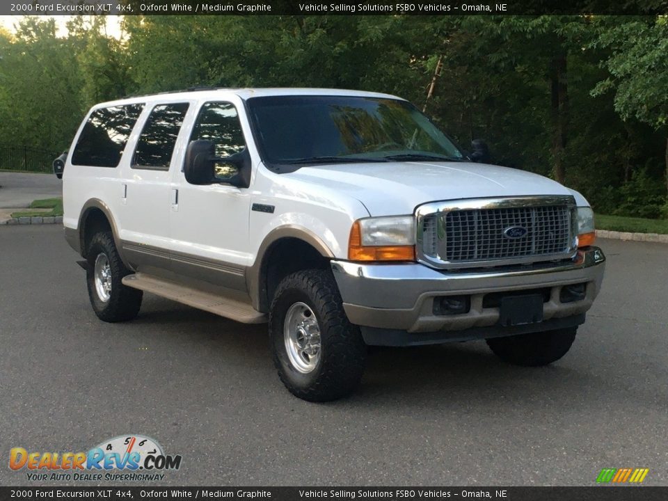 2000 Ford Excursion XLT 4x4 Oxford White / Medium Graphite Photo #1