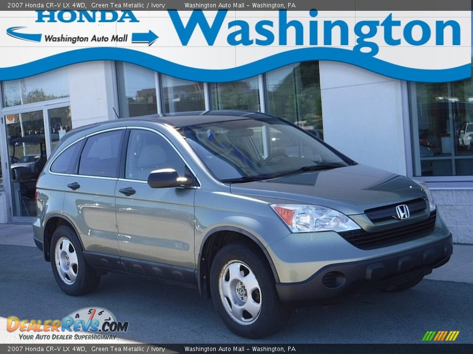 2007 Honda CR-V LX 4WD Green Tea Metallic / Ivory Photo #1