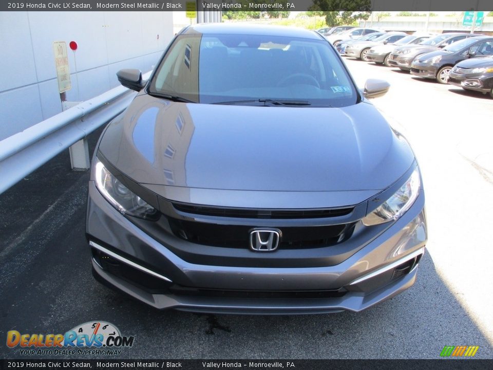 2019 Honda Civic LX Sedan Modern Steel Metallic / Black Photo #8