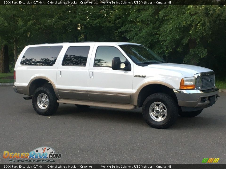 2000 Ford Excursion XLT 4x4 Oxford White / Medium Graphite Photo #3