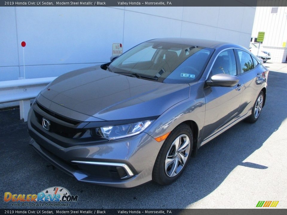 2019 Honda Civic LX Sedan Modern Steel Metallic / Black Photo #9