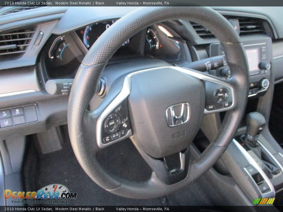2019 Honda Civic LX Sedan Modern Steel Metallic / Black Photo #13
