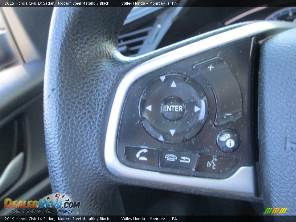 2019 Honda Civic LX Sedan Modern Steel Metallic / Black Photo #17