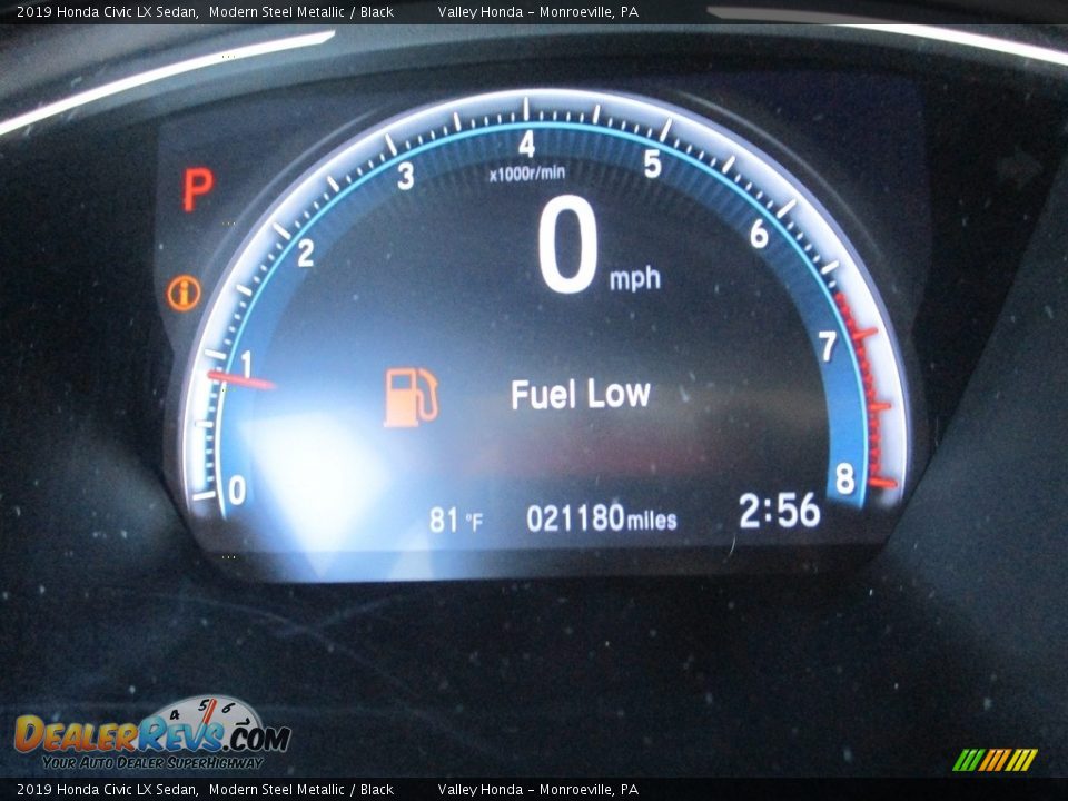 2019 Honda Civic LX Sedan Modern Steel Metallic / Black Photo #20