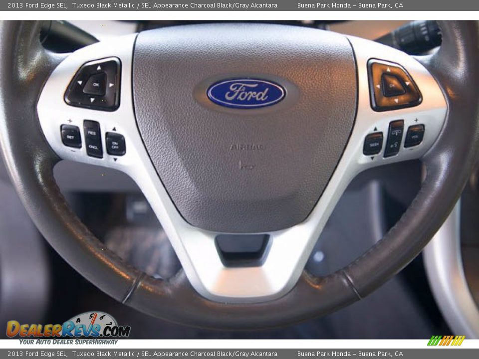 2013 Ford Edge SEL Tuxedo Black Metallic / SEL Appearance Charcoal Black/Gray Alcantara Photo #14