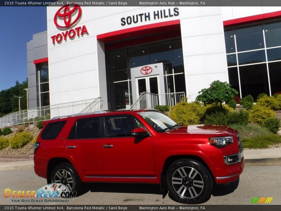 2016 Toyota 4Runner Limited 4x4 Barcelona Red Metallic / Sand Beige Photo #2