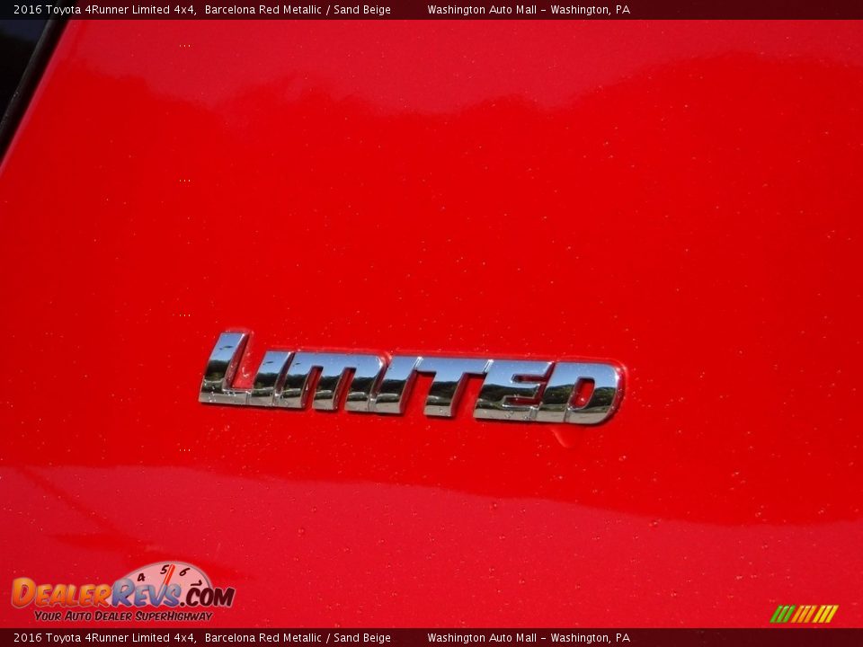 2016 Toyota 4Runner Limited 4x4 Barcelona Red Metallic / Sand Beige Photo #11