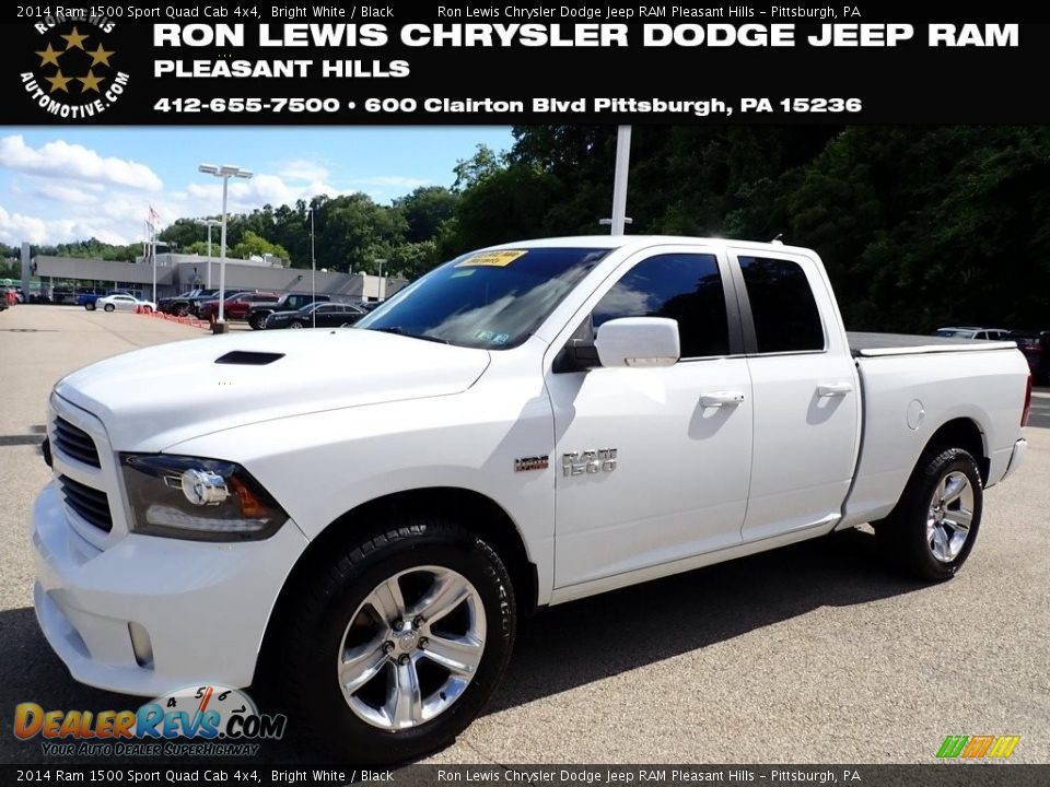 2014 Ram 1500 Sport Quad Cab 4x4 Bright White / Black Photo #1