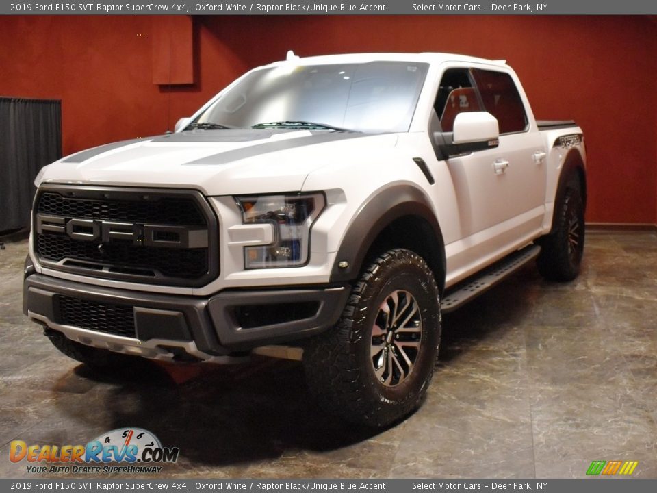 2019 Ford F150 SVT Raptor SuperCrew 4x4 Oxford White / Raptor Black/Unique Blue Accent Photo #6