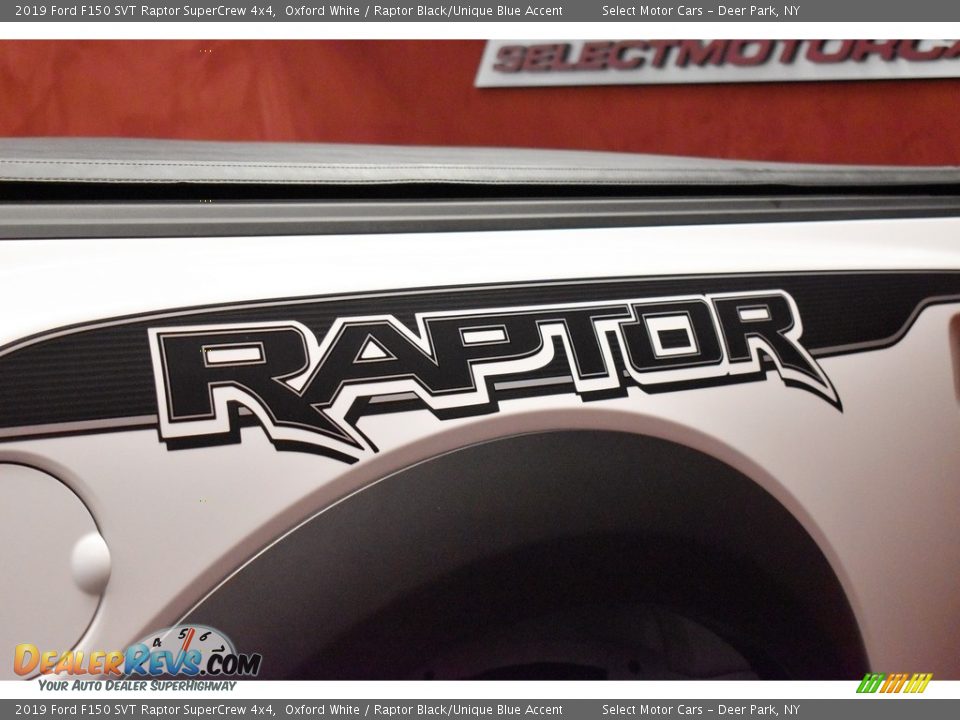 2019 Ford F150 SVT Raptor SuperCrew 4x4 Oxford White / Raptor Black/Unique Blue Accent Photo #9