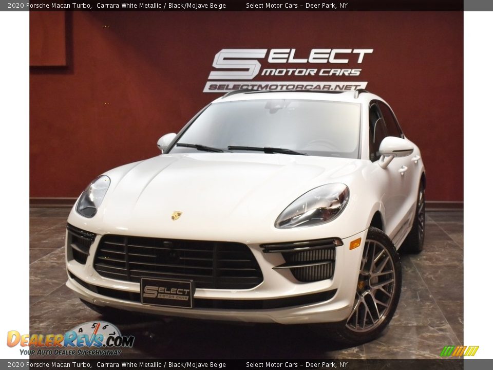 2020 Porsche Macan Turbo Carrara White Metallic / Black/Mojave Beige Photo #1