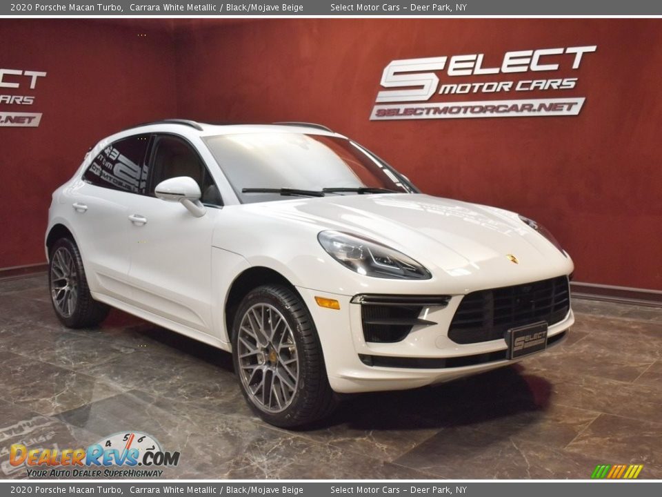 2020 Porsche Macan Turbo Carrara White Metallic / Black/Mojave Beige Photo #3