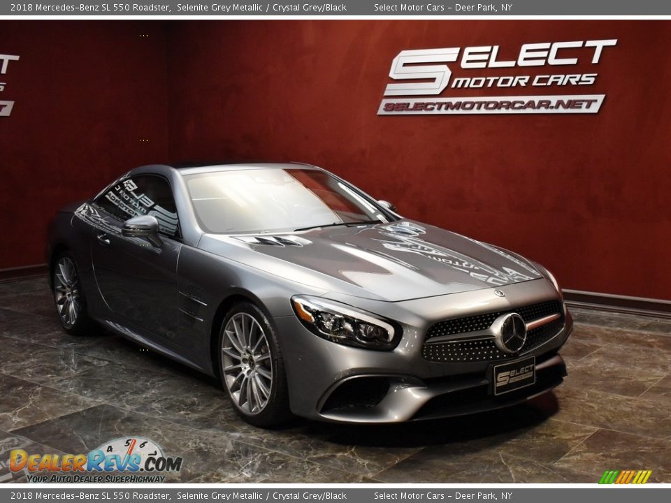 2018 Mercedes-Benz SL 550 Roadster Selenite Grey Metallic / Crystal Grey/Black Photo #3