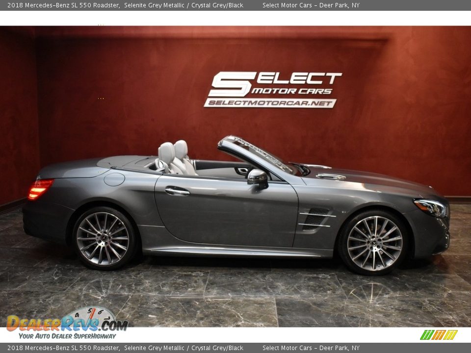 2018 Mercedes-Benz SL 550 Roadster Selenite Grey Metallic / Crystal Grey/Black Photo #6