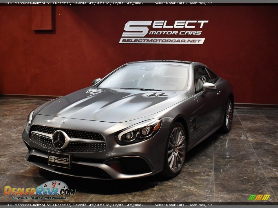 2018 Mercedes-Benz SL 550 Roadster Selenite Grey Metallic / Crystal Grey/Black Photo #8