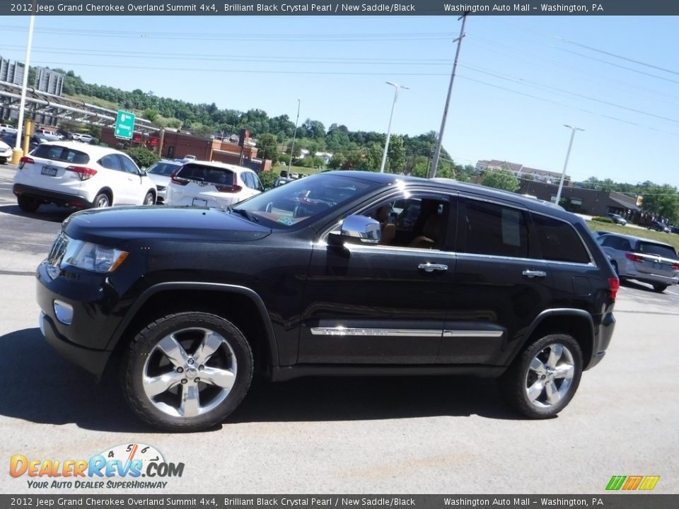 2012 Jeep Grand Cherokee Overland Summit 4x4 Brilliant Black Crystal Pearl / New Saddle/Black Photo #7