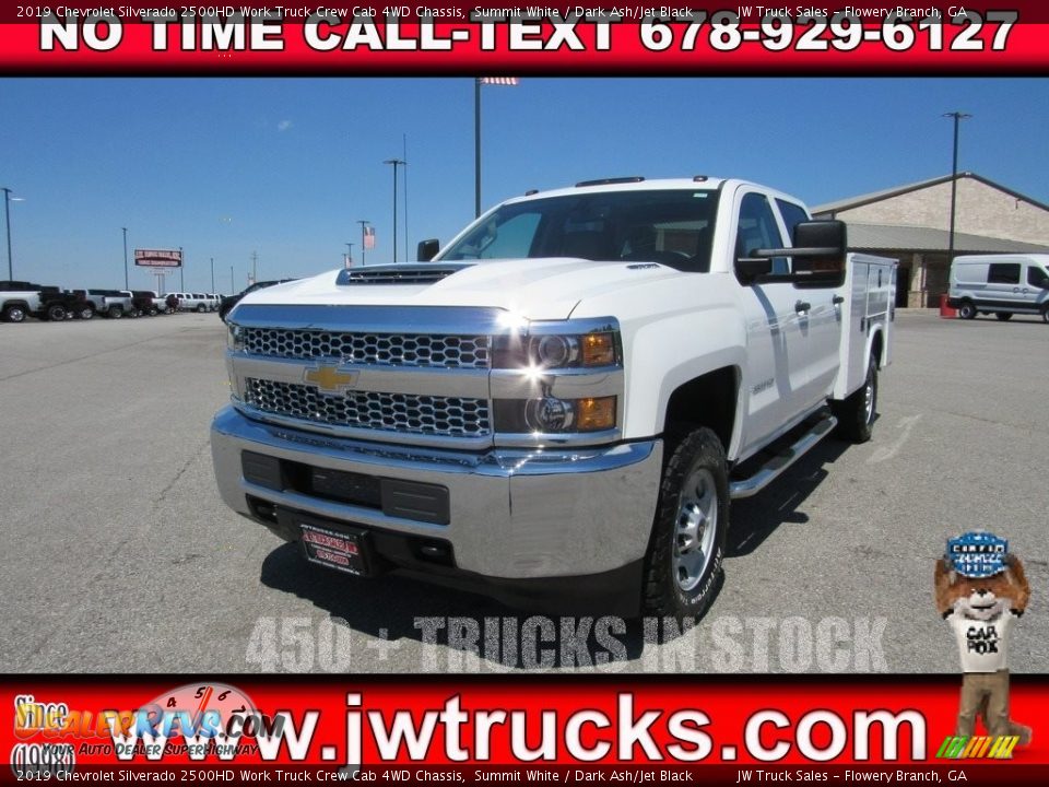 2019 Chevrolet Silverado 2500HD Work Truck Crew Cab 4WD Chassis Summit White / Dark Ash/Jet Black Photo #1