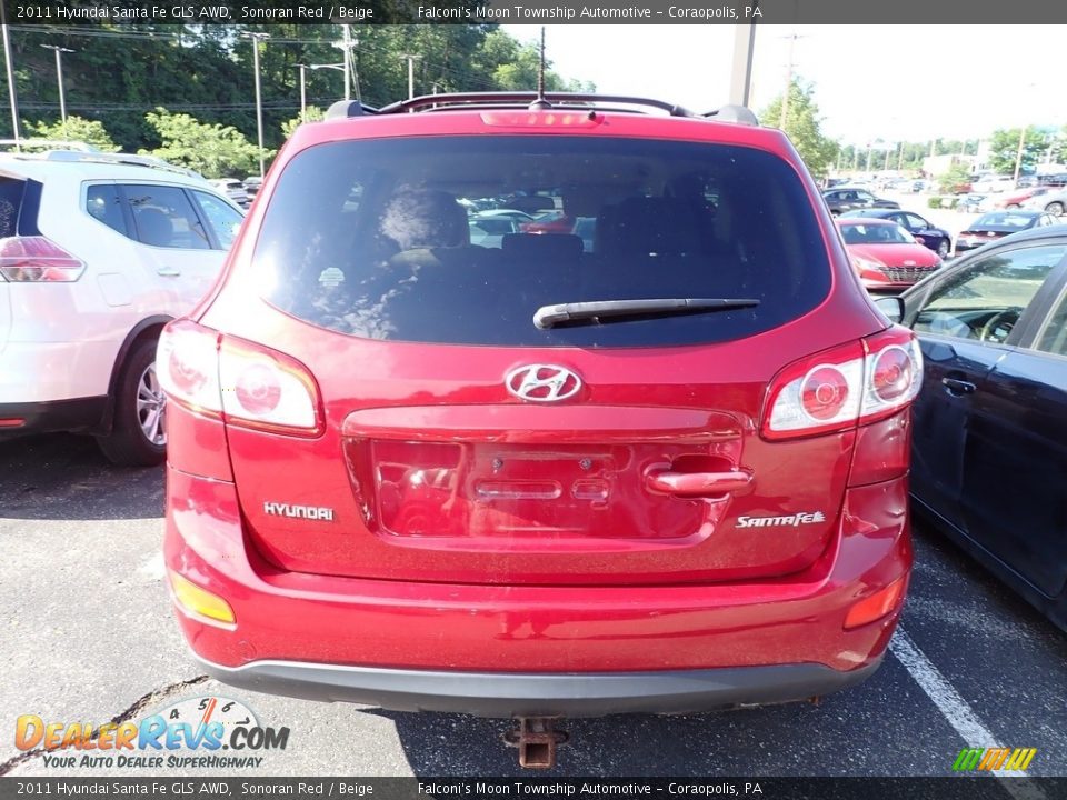 2011 Hyundai Santa Fe GLS AWD Sonoran Red / Beige Photo #3