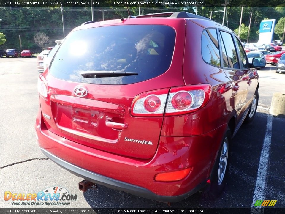 2011 Hyundai Santa Fe GLS AWD Sonoran Red / Beige Photo #4