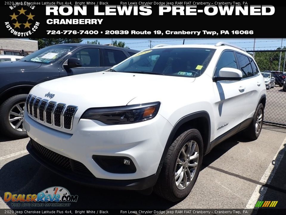 2020 Jeep Cherokee Latitude Plus 4x4 Bright White / Black Photo #1