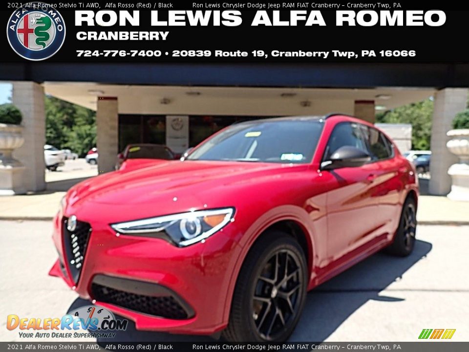 2021 Alfa Romeo Stelvio Ti AWD Alfa Rosso (Red) / Black Photo #1