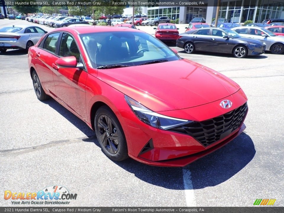 2021 Hyundai Elantra SEL Calypso Red / Medium Gray Photo #3