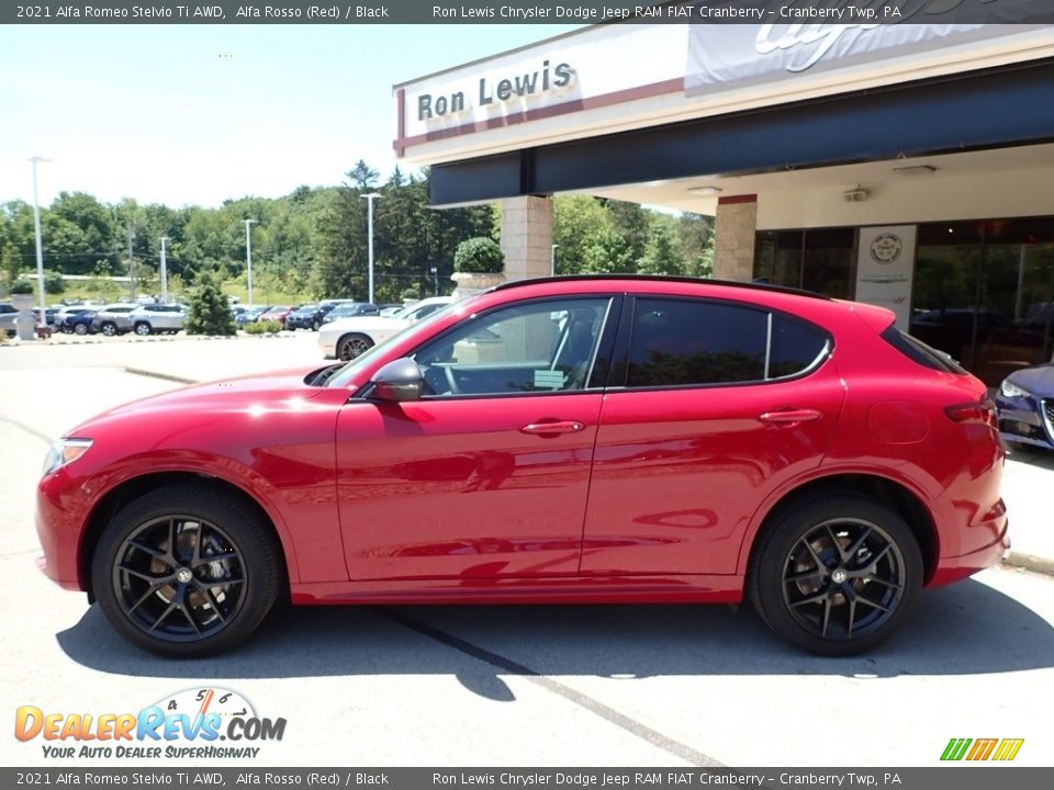 2021 Alfa Romeo Stelvio Ti AWD Alfa Rosso (Red) / Black Photo #9