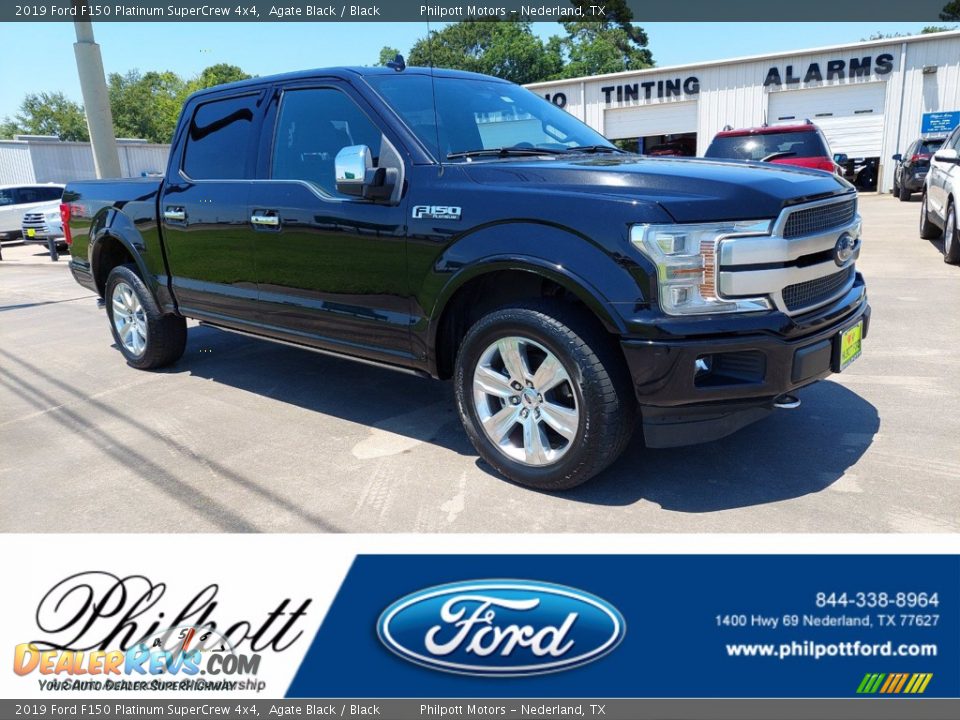 2019 Ford F150 Platinum SuperCrew 4x4 Agate Black / Black Photo #1