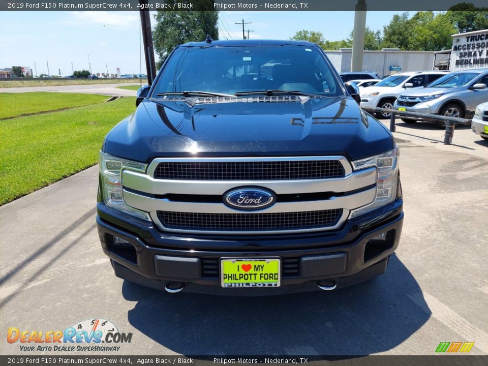 2019 Ford F150 Platinum SuperCrew 4x4 Agate Black / Black Photo #2