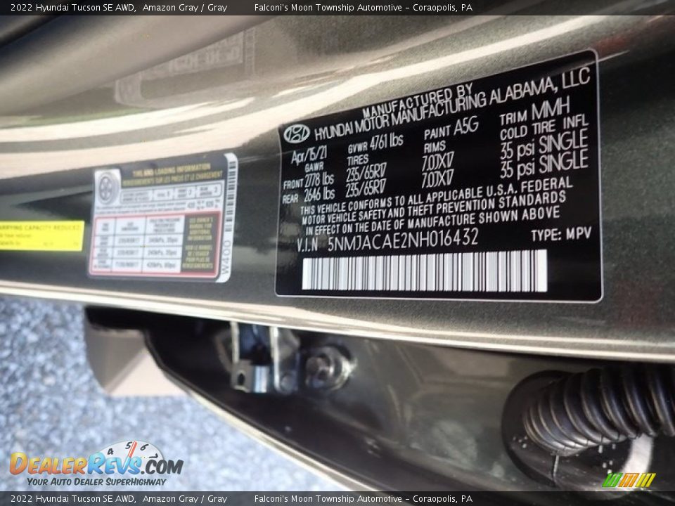 2022 Hyundai Tucson SE AWD Amazon Gray / Gray Photo #16