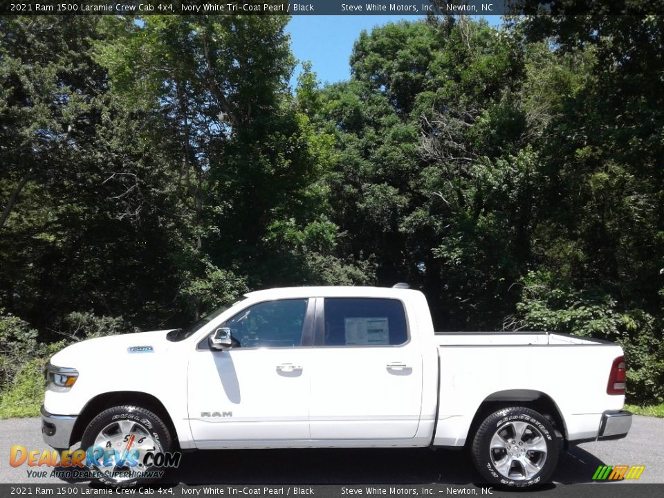 2021 Ram 1500 Laramie Crew Cab 4x4 Ivory White Tri-Coat Pearl / Black Photo #1