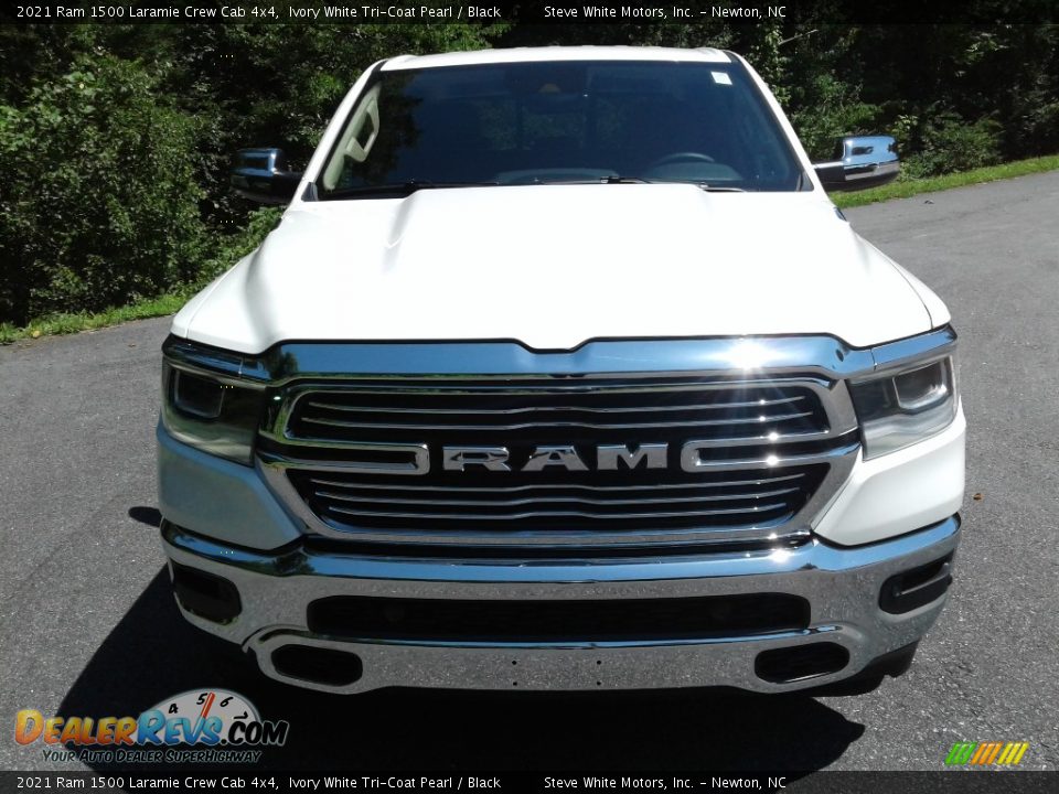 2021 Ram 1500 Laramie Crew Cab 4x4 Ivory White Tri-Coat Pearl / Black Photo #3