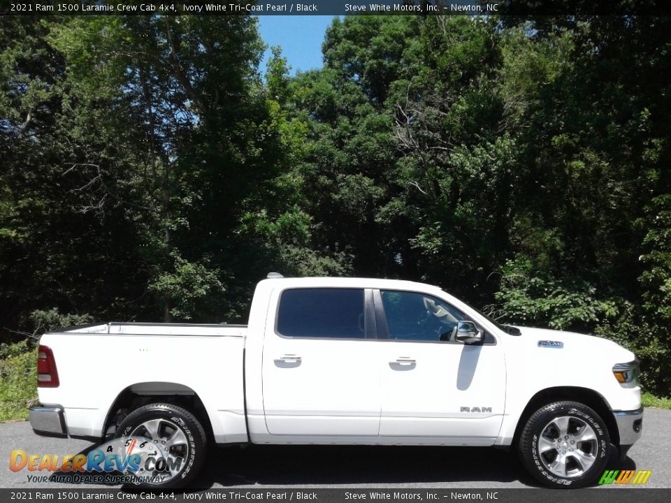 2021 Ram 1500 Laramie Crew Cab 4x4 Ivory White Tri-Coat Pearl / Black Photo #5