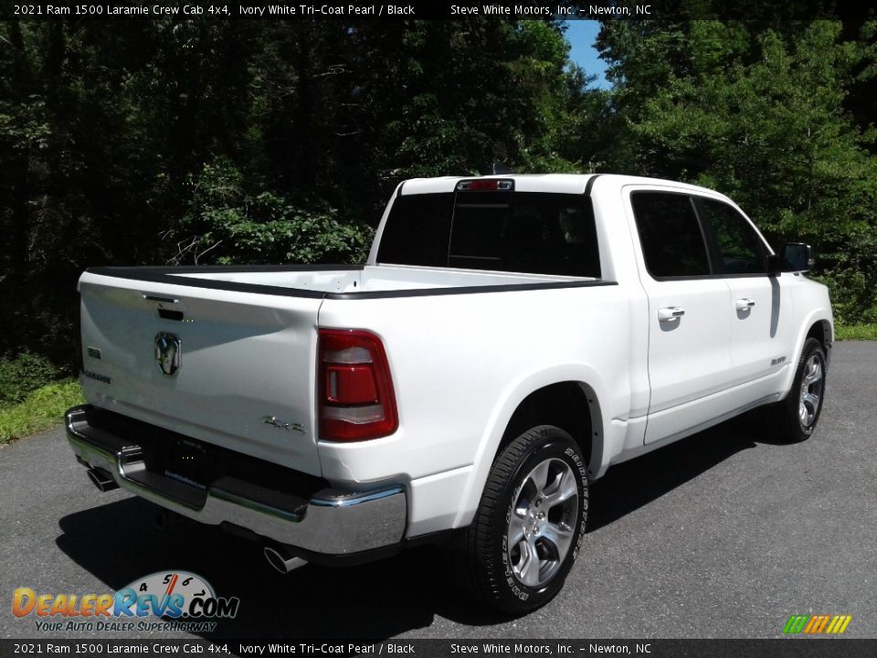 2021 Ram 1500 Laramie Crew Cab 4x4 Ivory White Tri-Coat Pearl / Black Photo #6