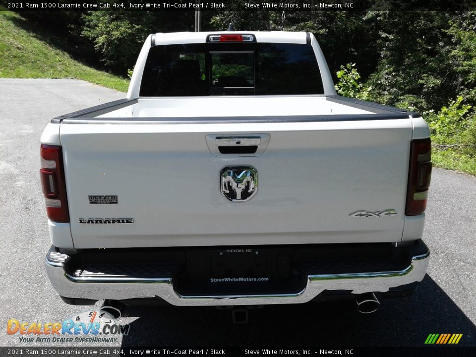 2021 Ram 1500 Laramie Crew Cab 4x4 Ivory White Tri-Coat Pearl / Black Photo #7