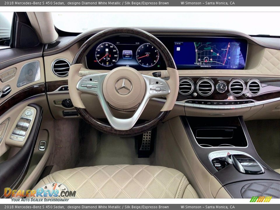 2018 Mercedes-Benz S 450 Sedan designo Diamond White Metallic / Silk Beige/Espresso Brown Photo #4