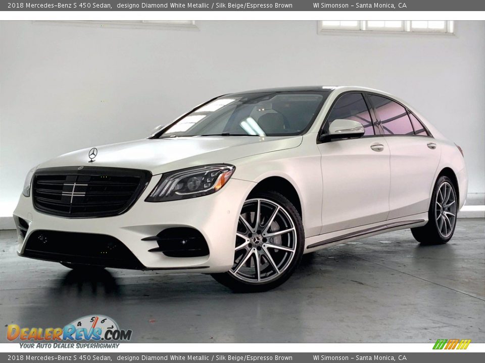 2018 Mercedes-Benz S 450 Sedan designo Diamond White Metallic / Silk Beige/Espresso Brown Photo #11