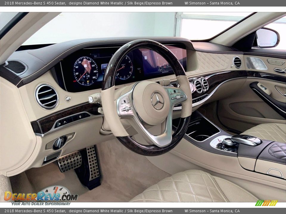 2018 Mercedes-Benz S 450 Sedan designo Diamond White Metallic / Silk Beige/Espresso Brown Photo #13