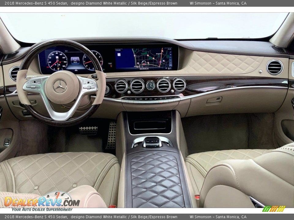 2018 Mercedes-Benz S 450 Sedan designo Diamond White Metallic / Silk Beige/Espresso Brown Photo #14