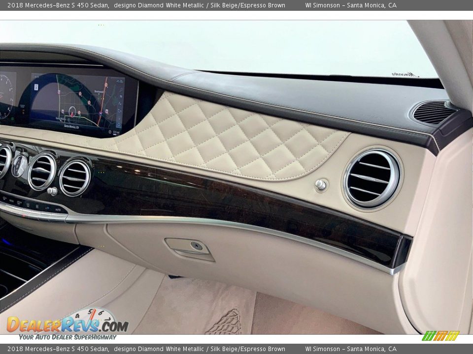 2018 Mercedes-Benz S 450 Sedan designo Diamond White Metallic / Silk Beige/Espresso Brown Photo #15
