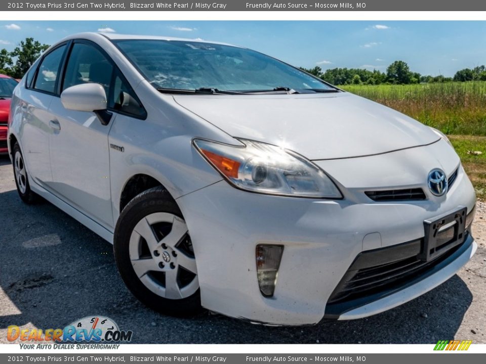 2012 Toyota Prius 3rd Gen Two Hybrid Blizzard White Pearl / Misty Gray Photo #1