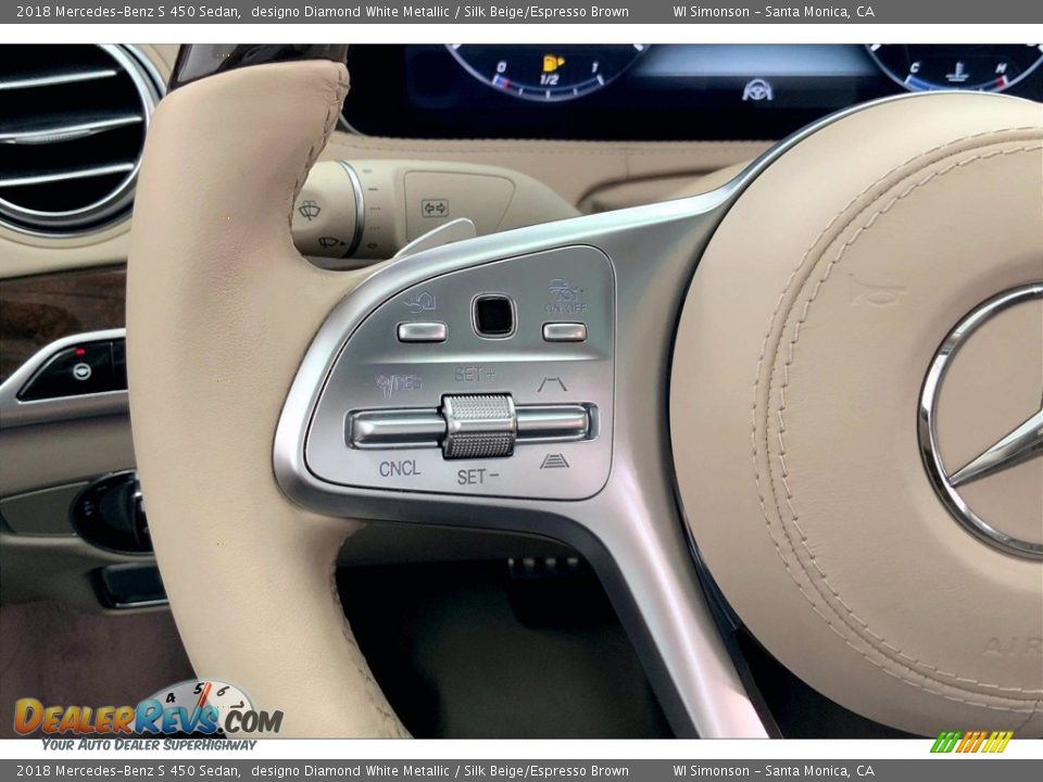 2018 Mercedes-Benz S 450 Sedan designo Diamond White Metallic / Silk Beige/Espresso Brown Photo #20