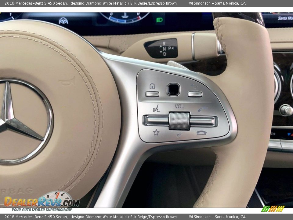 2018 Mercedes-Benz S 450 Sedan designo Diamond White Metallic / Silk Beige/Espresso Brown Photo #21