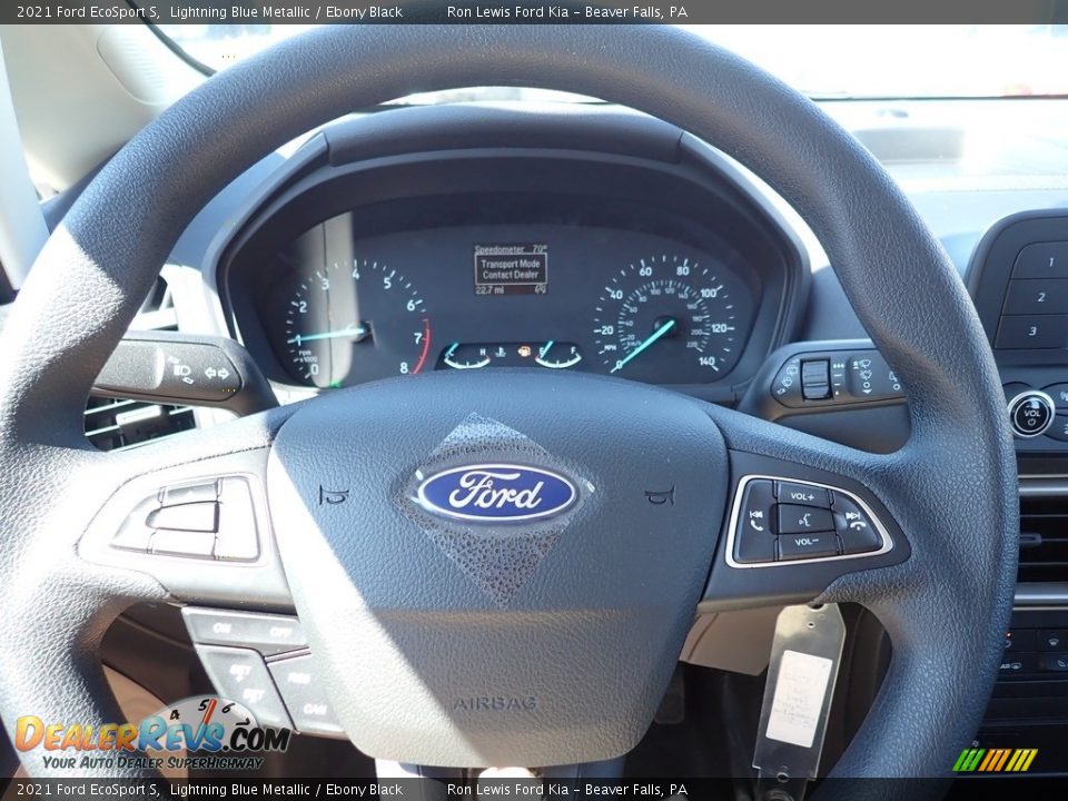 2021 Ford EcoSport S Lightning Blue Metallic / Ebony Black Photo #20