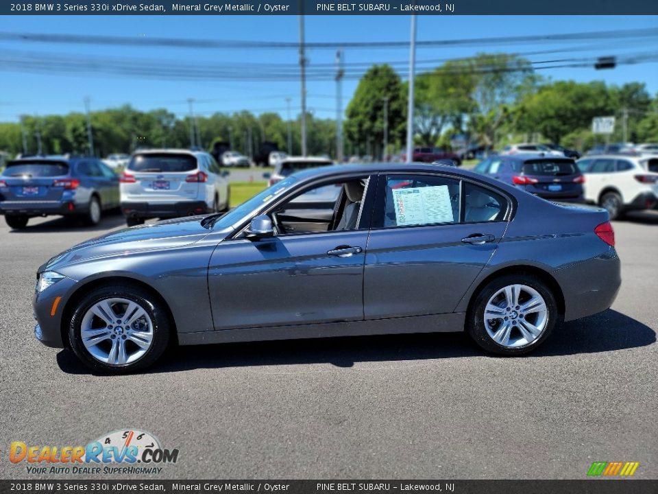 2018 BMW 3 Series 330i xDrive Sedan Mineral Grey Metallic / Oyster Photo #18