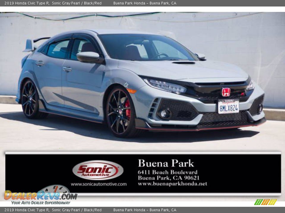 2019 Honda Civic Type R Sonic Gray Pearl / Black/Red Photo #1