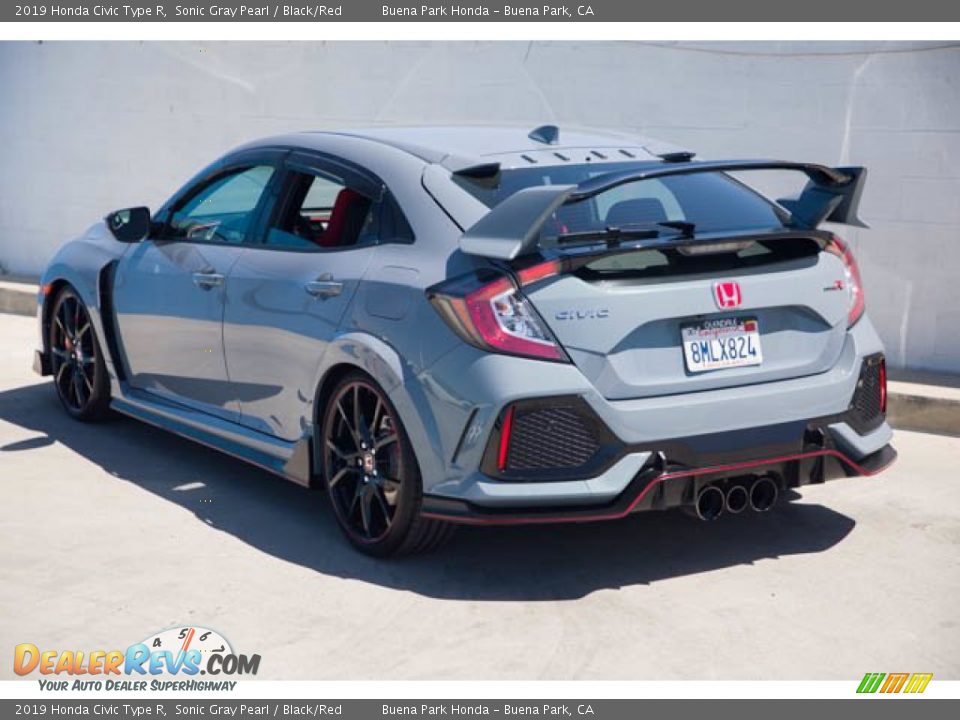 2019 Honda Civic Type R Sonic Gray Pearl / Black/Red Photo #2