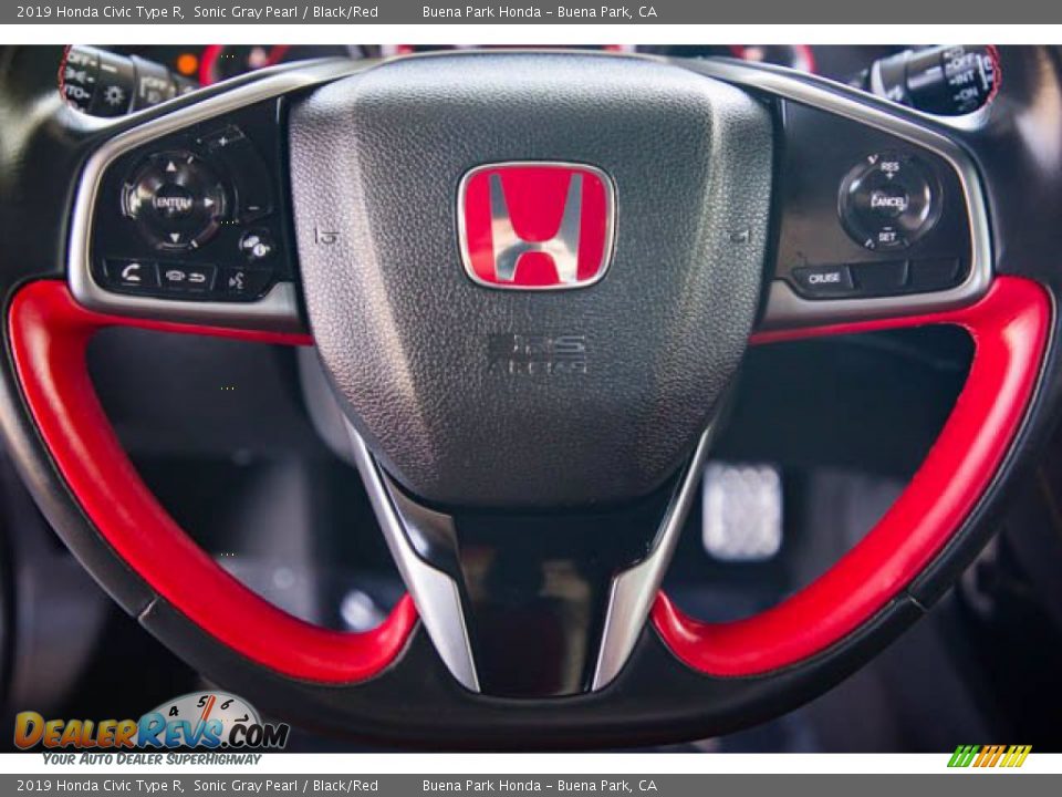 2019 Honda Civic Type R Sonic Gray Pearl / Black/Red Photo #14