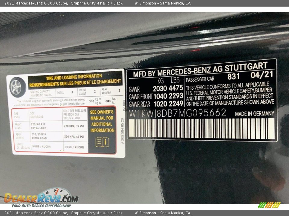 2021 Mercedes-Benz C 300 Coupe Graphite Gray Metallic / Black Photo #11